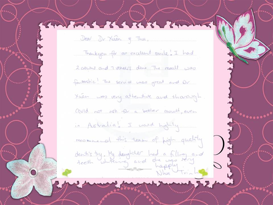 Thank you Dr. Xuân and Dental Assistant Thư