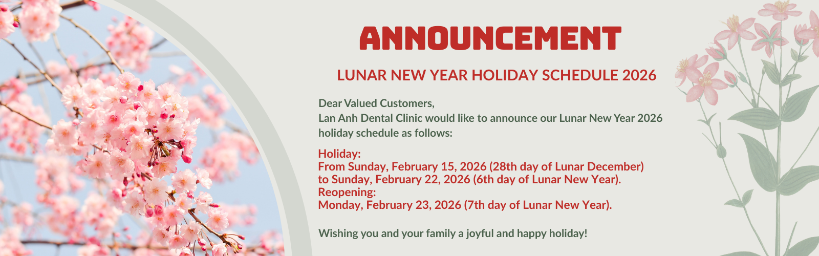 Thông báo nghỉ Tết 2006